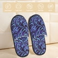 thumbnail image 2 of House Slippers for Women Men - abstract curly floral Lightweight House Shoes Fuzzy Slippers, Soft Slip-On Cozy House Slippers for Woman Indoor Outdoor, 2 of 7