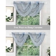 thumbnail image 5 of Waterfall Valances for Windows, Marble Blue Kitchen Sheer Valance Curtains, Modern Abstract Ink Painting Luxury Rod Pocket Elegant Swag Valances for Living Room Bedroom, 47.2"x38.5", 3 Panel, 5 of 8