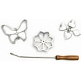thumbnail image 3 of Fox Run Rosette Iron Set with Handle, Cast-Aluminum, Butterfly, Flower, and Card Suits, 3 of 5