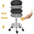 thumbnail image 5 of Tabouret de Bureau avec Dossier, Tabouret à Roulettes Rotation à 360° Hauteur Réglable 47-61,5 cm, pour Salon de Massage, Bureau, Clinique, 5 of 5