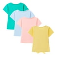 thumbnail image 2 of HILEELANG Big Girls 5-16Y Teal Light Blue Peach Yellow Cotton Short Sleeve Crewneck T Shirt Tee Size 15-16Y, 2 of 6
