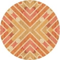 thumbnail image 1 of Ahgly Company Indoor Round Patterned Yellow Orange Area Rugs, 5' Round, 1 of 6