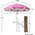 thumbnail image 7 of Boho Beach Umbrella with Fringe Pink Patio Umbrella 6.5ft Portable Outdoor Umbrella for Table Tilt Pool Umbrella Rainproof Holiday Umbrellas Patio Parasol with Carry Bag UV Protection, 7 of 7