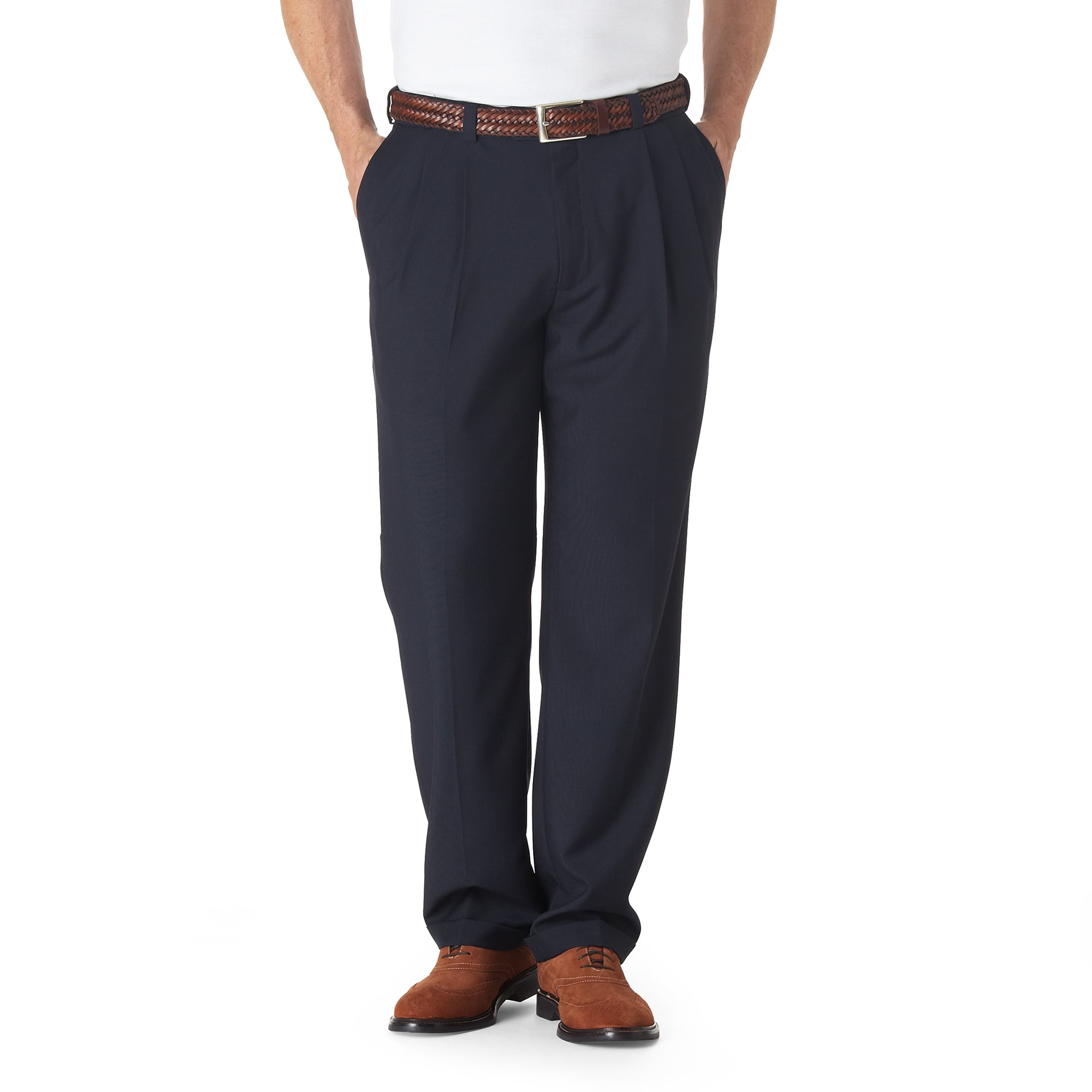 Haggar Men's E-CLO Stria Pleat Front Dress Pant Classic Fit HD00219 -  Walmart.com