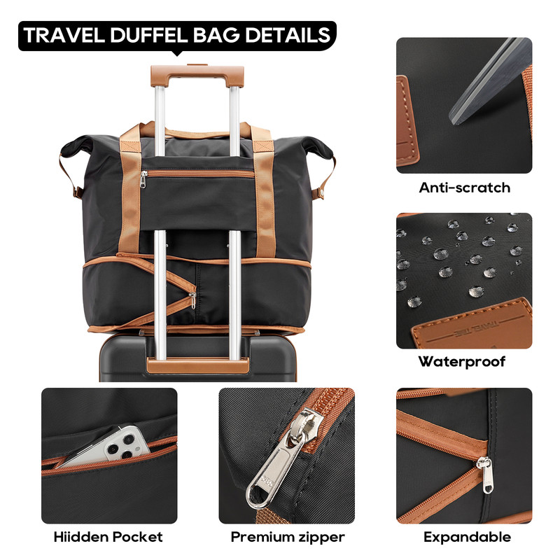 Joyway 2-Piece Waterproof Travel Duffel Set, Black photo 4