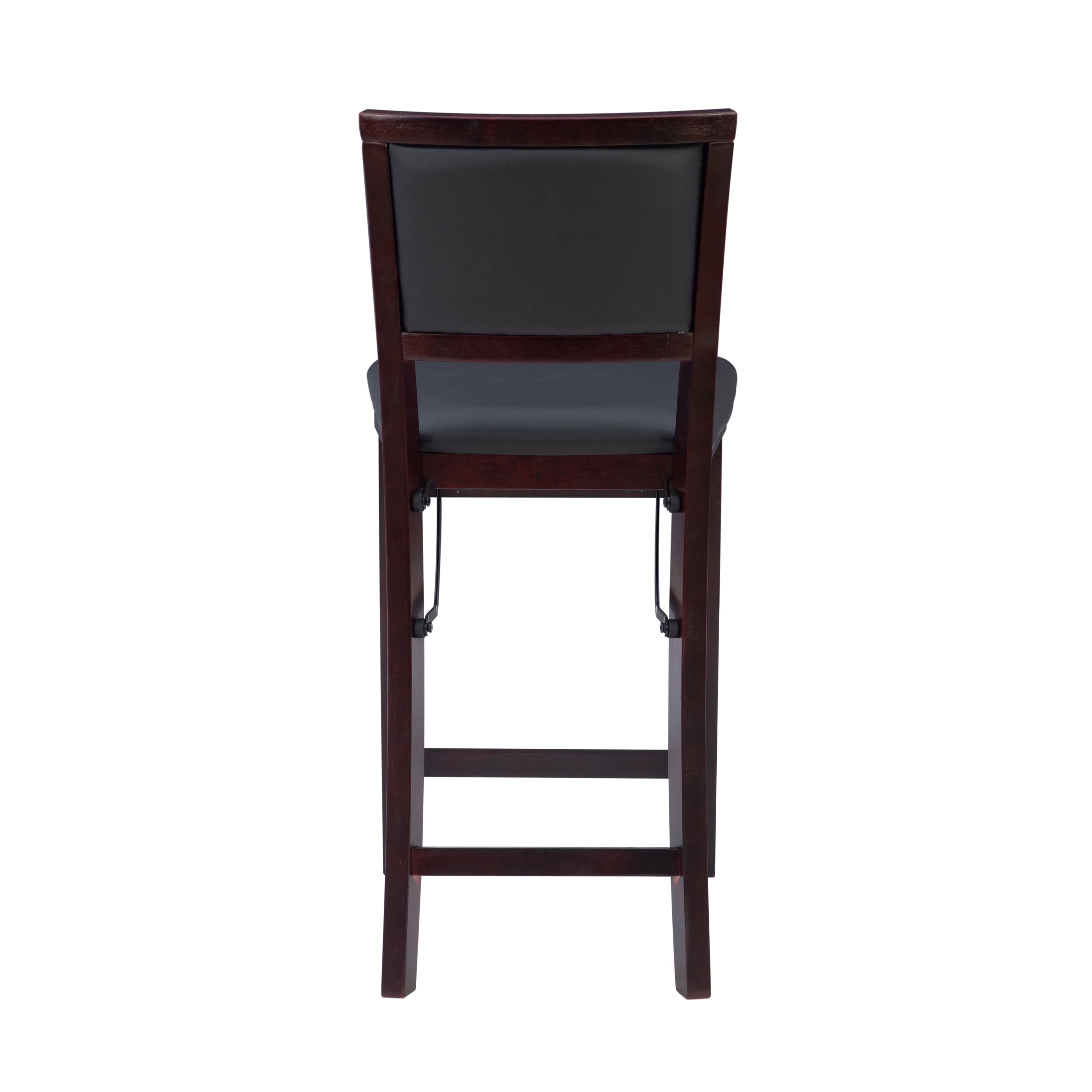 Linon Kristle 25" Folding Mid Back Counter Stool, Merlot/Dark Brown Faux Leather