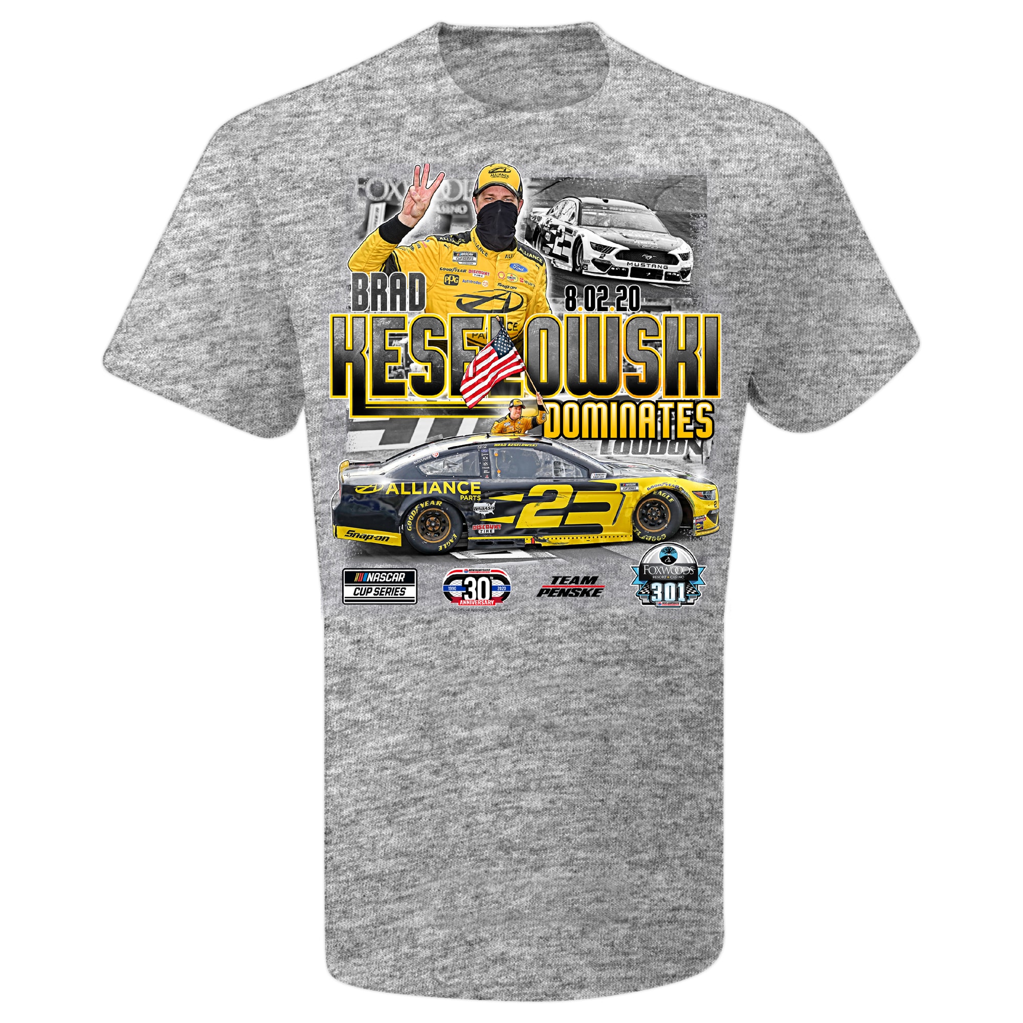 SMI Properties - Brad Keselowski 2020 Foxwoods Resort Casino 301 Race  Winner T-Shirt - Heather Gray - Walmart.com