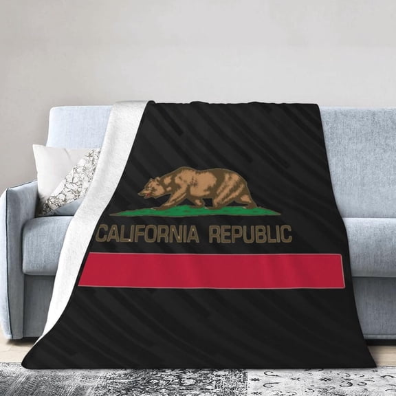 California Republic Bear Fleece Blanket, Very Soft Microfiber Flannel Blanket for Couch Warm and Cozy for All Seasons