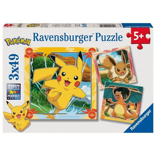Rompecabezas Ravensburger Pokémon 3x49 Piezas 21x21 cm 5+