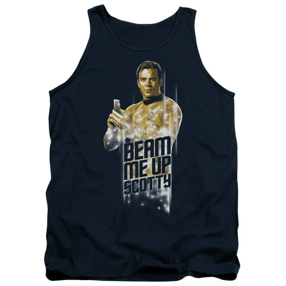Star Trek Beam Me Up Adult Tank Top Navy