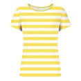 thumbnail image 4 of Xuyuer Print Fitted Pencil Top - Women's Casual Unstructured Round Neck Short Sleeve Shirt Matching Set for Office Chic Ensembles, Dinner Date Nights & Modern Separates Wardrobe Styling, 4 of 5