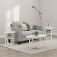 thumbnail image 2 of Modern Oval End Tables - Living Room Side Tables, Set of 2 - White Finish, 2 of 6