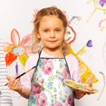 thumbnail image 3 of Pioneer Flower Floral Print Pattern Kids Aprons for Girls and Boys,Adjustable Neck Strap Toddler Aprons for Kids Cooking Baking, 3 of 7