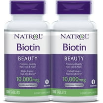 Natrol Maximum Strength Biotin Tablets, 10,000mcg, 100 Ct, 2 Pack