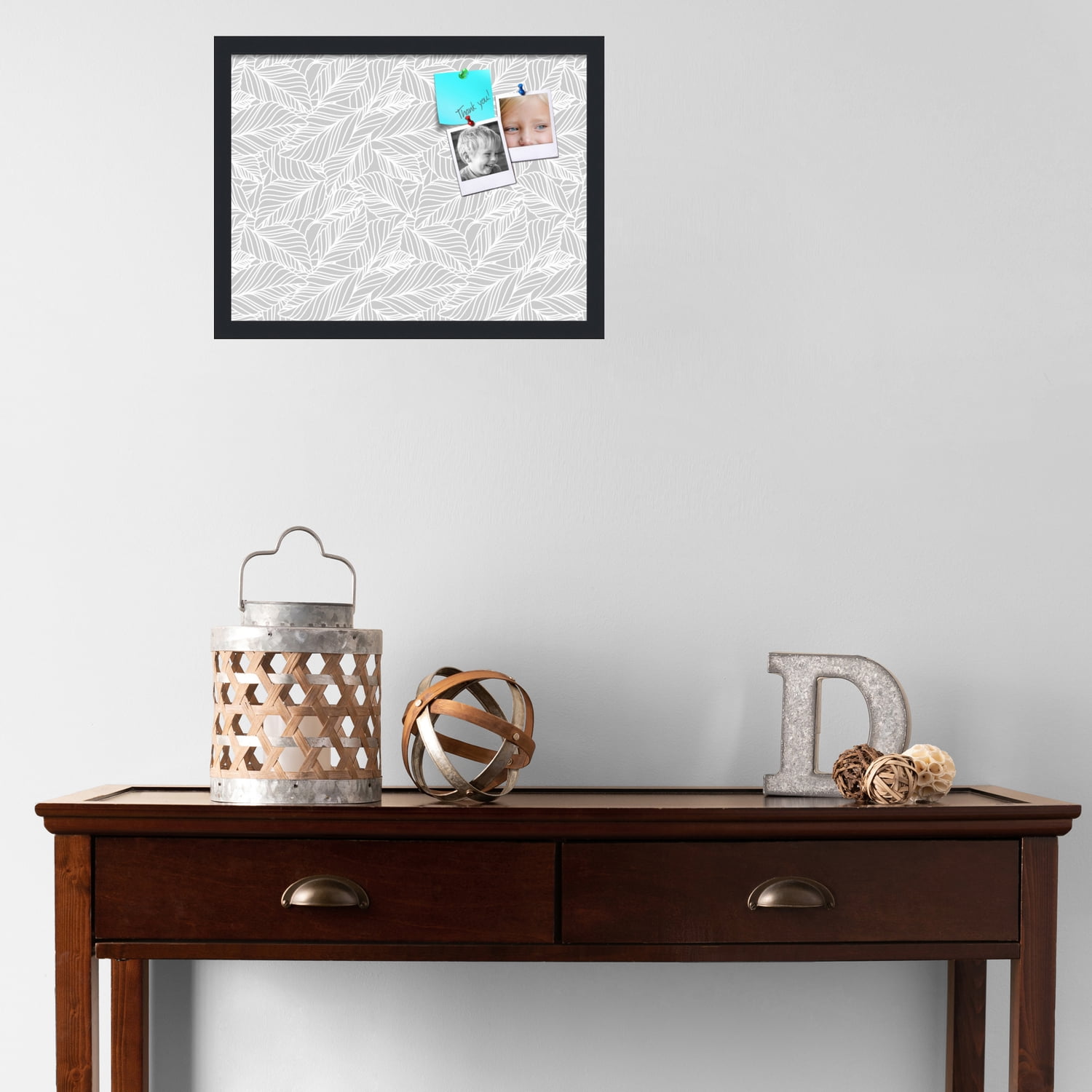 PinPix 20x15 Custom Cork Bulletin Board Grey White Poster Board Has a Fabric Style Canvas Finish, Framed in Grey White, by ArtToFrames (PinPix-1872)