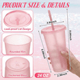 thumbnail image 4 of 12-Piece Pink Mini Handheld Fan and 24 oz Plastic Tumbler Set with Lids and Straws, 4 of 6