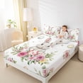 thumbnail image 3 of Erosebridal Wild Rabbit Full Size Sheets,Pink Flowers Blossom Bed Sheets For Girls Teens 4pcs, 3 of 6