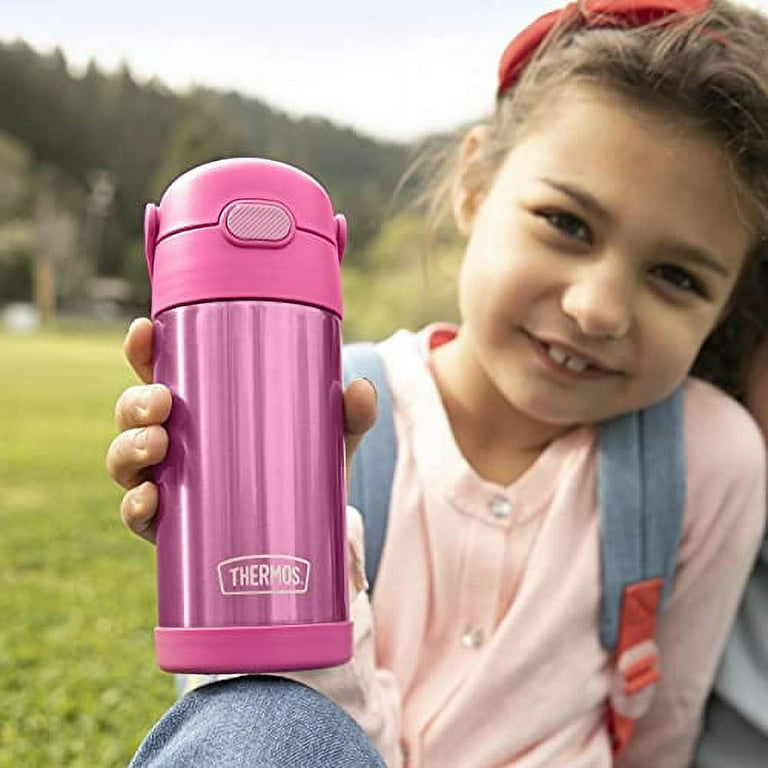 Thermos Funtainer 12 Oz. New Pink Stainless Steel Water Bottle With Straw