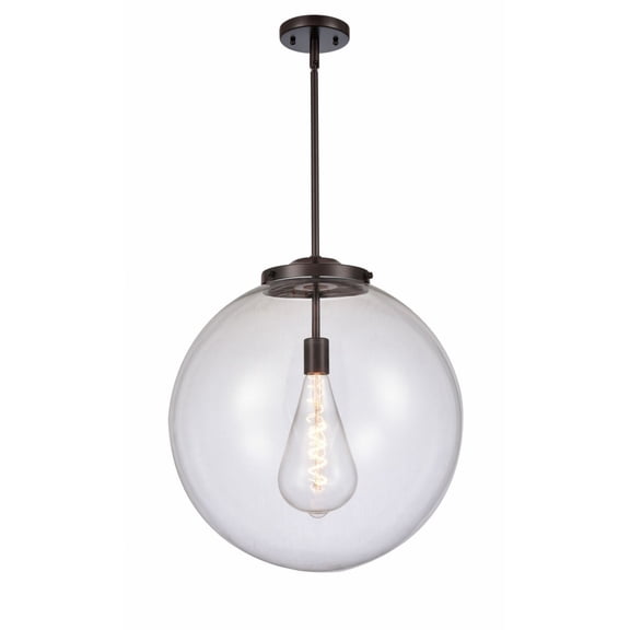221-1S-OB-G202-18-Innovations Lighting-Beacon - 1 Light Pendant In Industrial Style-19 Inches Tall and 18 Inches Wide-Oil Rubbed Bronze Finish-Clear