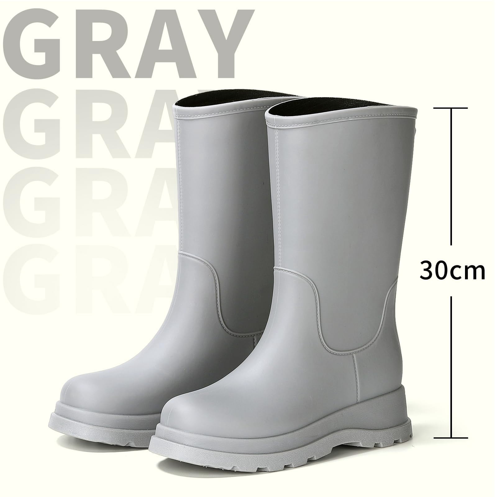 AUXDIQ Rain Shoes Women Mid-calf Boots Waterproof Rain Boots Outdoor Garden Shoes