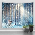 thumbnail image 3 of Tapiz con estampado de muñeco de nieve y alce con paisaje de nieve de invierno para decoración de pared del hogar, sala de estar y dormitorio, 3 of 5