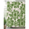 thumbnail image 2 of Shower Curtains Green Flower Bath Curtain Abstract Floral Waterproof Bathroom Shower Curtain Set with Hooks Decoration 72 x 72 Inches, 2 of 7