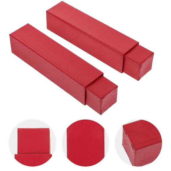 LULULION 2Pcs Scroll Painting Boxes in Red Paper Material Protecting Artwork and Documents from Wrinkles