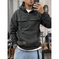 thumbnail image 2 of Sudadera con capucha para hombre, ropa masculina, sudadera con capucha para motocicleta, estética, media cremallera, alta calidad, oferta de bienvenida, ropa de calle de una pieza cálida, 2 of 5
