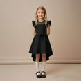 thumbnail image 6 of Favoffer Summer Girl's Ruffle Sleeve Mesh A-Line Dress - Belted Casual Party Dress with Pockets for Daily, Vacation, Big Kids 5-14Y, 6 of 7
