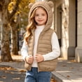 thumbnail image 6 of KICILVS Girls Puffer Vest Zip Up Hooded Sleeveless Jacket with Pockets for Fall and Winter Warm Waistcoat 4-15 Years, 6 of 9