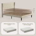 thumbnail image 7 of Lofka Full Size Bed Frame with Button Tufted Wing Back Headboard, Beige, 7 of 7