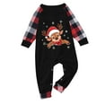 thumbnail image 3 of Odeerbi Christmas Pajamas for Family Holiday Plaid Long Sleeve Family Christmas Pajamas Matching Sets Toddler Print Parent-child Suit Two-Piece Sleepwear Xmas Family Matching PJs Set Black, 3 of 5