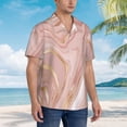 thumbnail image 5 of Bixox Men's Hawaiian Shirts Men's Rose Gold Glitter Splatter Print Short-Sleeve Shirt-XX-Large, 5 of 8