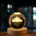 thumbnail image 4 of Solar System Crystal Night Light with USB Charging, 3D Engraved Saturn Design Nightlight for Bedroom Decor, Warm Ambient Glow for Living Room and Home Office(A), 4 of 6