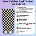 thumbnail image 3 of Christmas Presents Coffee Tumbler, 20 oz Tumbler, Insulated Coffee Mug with Lid, Stainless Steel Thermal Cup, Vacuum Water Tumblers Travel Cup, Birthday Gifts for Women Men Dad, Black Checkered, 3 of 6