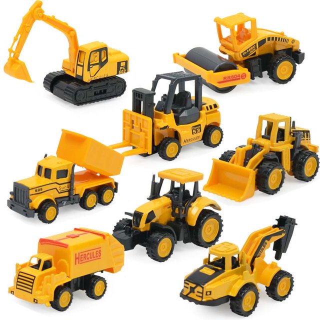 3 Pack Style Random Yellow Small Truck Children's Toys Gong Bohan LED