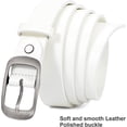 thumbnail image 3 of WERFORU Women Black Leather Belt Plus Size Polished Buckle for Jeans Pants, 3 of 6