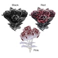 thumbnail image 1 of 3pcs Artificial Roses Flower Bouquet Halloween Simulation Flowers Home Sequins Wedding Valentine‘s Day Decor Fake Plants, 1 of 9