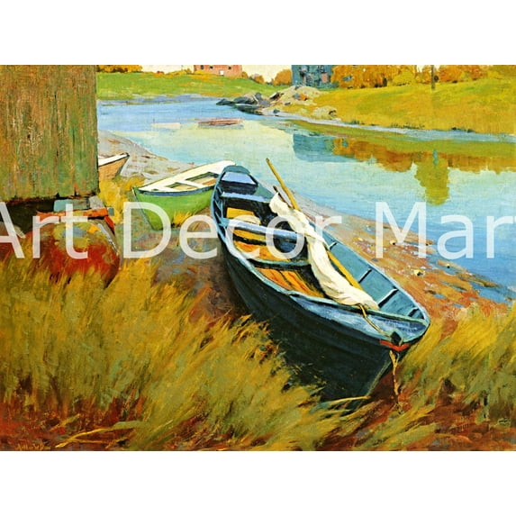 Boats At Rest-Dow - CANVAS OR FINE PRINT WALL ART