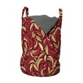 thumbnail image 1 of Leaves Laundry Bag, Abstract Colored Foliage Pattern with Coming of the Spring Theme Image, Basket with Handles Drawstring Closure for Laundromats, 13" x 19", Vermilion Ruby Beige, by Ambesonne, 1 of 4