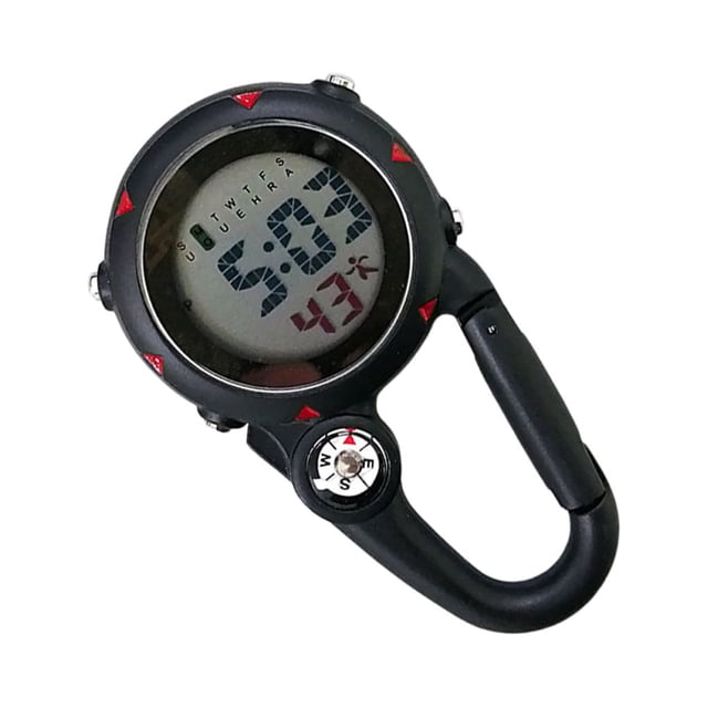 Reloj digital Methold mosquetón clip luminoso fob enfermera Negro
