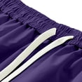 thumbnail image 4 of Besolor Men Cargo Shorts Wide Leg Elastic Waist Drawstring Casual Loose Workout Running Short Pants with Pockets(Large,Purple), 4 of 7