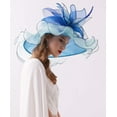 thumbnail image 5 of Women's Church Hat Organza Fascinator Wedding Tea Party Hat Wide Brim Sun Hat, 5 of 6