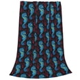 thumbnail image 2 of Fotbe Blue Seahorse Manta de Franela Acolchonada con Estampado, Súper Suave y Esponjosa, Extra Grande para Sofá, Cama, Uso Todo el Año-50"x40", 2 of 7