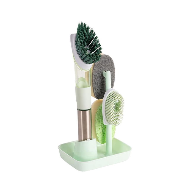 Cepillo De Limpieza, Esponja Desmontable Para Lavar Platos Con Esponja Tpr, Tela No Tejida, Mango Antideslizante, Cabezal De Cepillo Para Cocina, Plato, Dormitorio seitruly HA027983-02