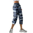 thumbnail image 4 of Tnhcen Women's Camo Print Cargo Pants 7/8 Drawstring Elastic Waist - Workwear with Multi-Pockets for Outdoor Sports & Casual Style, 4 of 7