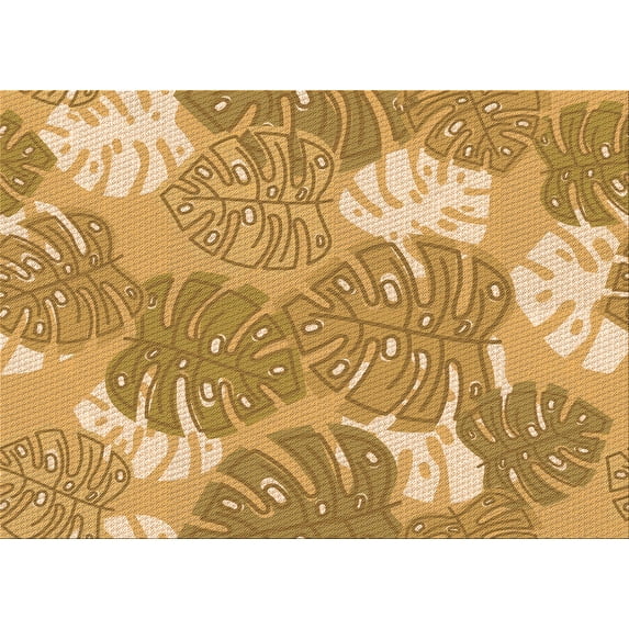 Ahgly Company Indoor Rectangle Patterned Cantaloupe Orange Area Rugs, 2' x 4'