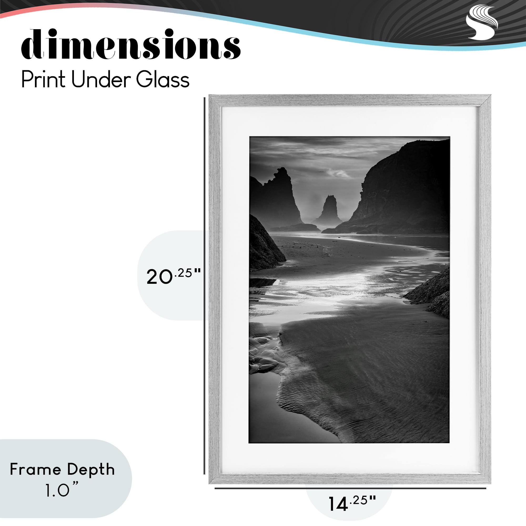 Stupell Industries Last Light On Bandon Beach Gray Framed Print Under Glass, design by Rick Berk
