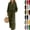 22# Dark Green, variant on Women's 2 Piece Pants Set Long Sleeve Button Shirt and Drawstring Wide Leg Pants Casual Travel Matching Outfit Red S