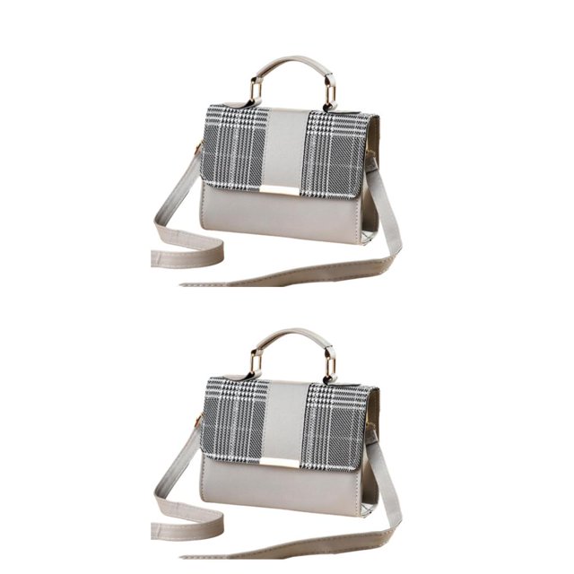 Minnieouse Elegante bolso de hombro para mujer para restaurantes y cafés Bolso de hombro de PU Bolso cruzado de cuero Moda de alta capacidad gris claro 1 2Conjunto